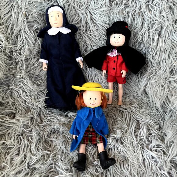 VTG Eden Toys Set Madeline & Friends Pepito Miss Clavel Posable Dolls Dollhouse - Picture 1 of 13